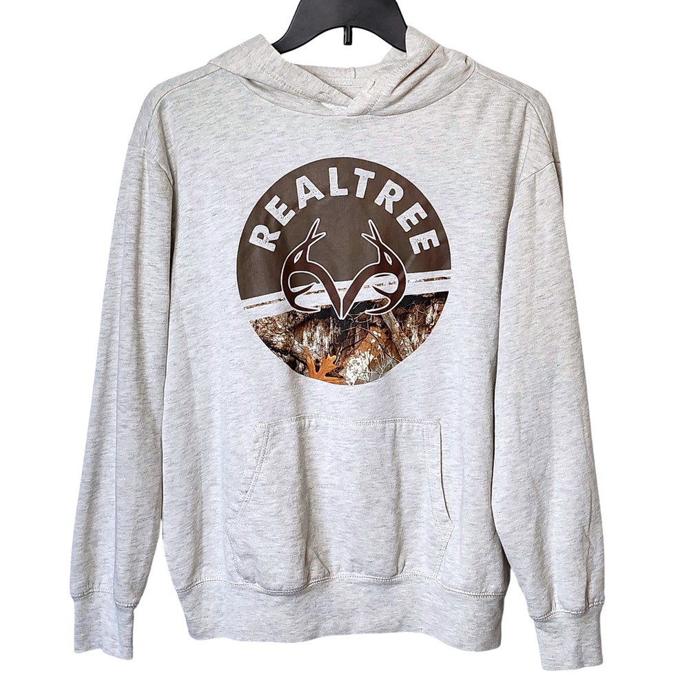 REALTREE SOFT COTTON BLEND HOODIE WOMENS LARGE GRAPHIC PRINT CAMO **READ**‎
